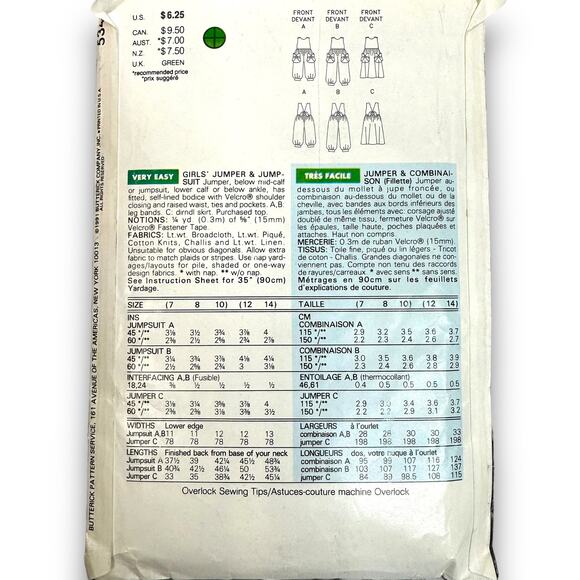Vtg 90s Butterick 4675 & 5341 Easy Sewing Patterns Girls Dresses Rompers Uncut - Picture 6 of 7